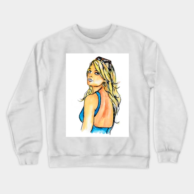 Margot Robbie Crewneck Sweatshirt by Svetlana Pelin